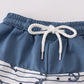 Blue Stripe Anchor Print Boy Swimwear