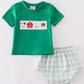 Green Farm Embroidery Smocked Boy Bloomer Set