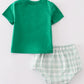 Green Farm Embroidery Smocked Boy Bloomer Set