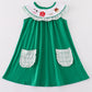 Green Farm Embroidery Smocked Girl Dress