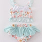 Minty Floral Bloom Print 2pc Girl Swimsuit