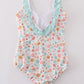 Minty Floral Bloom Print Mom Swimsuit