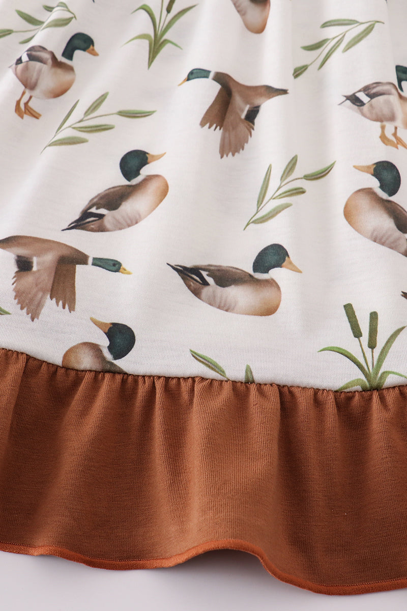 Khaki Duck Daddy's Girl Embroidery Dress