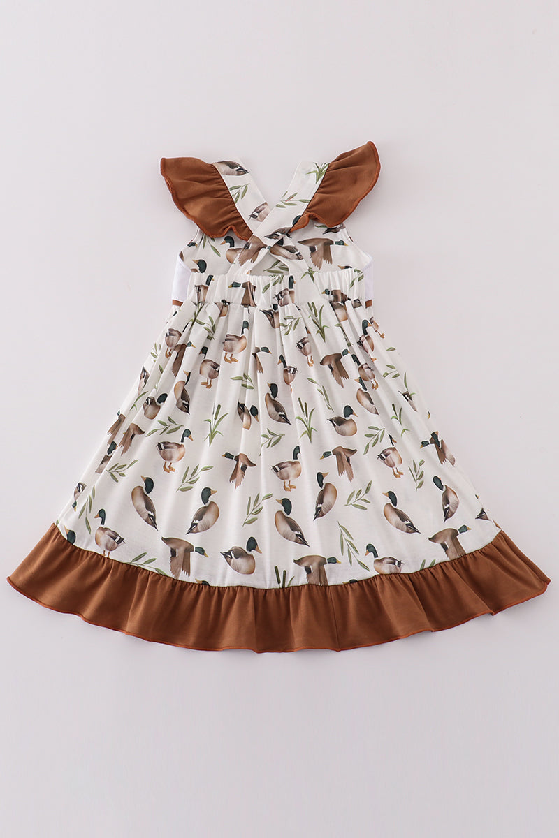 Khaki Duck Daddy's Girl Embroidery Dress