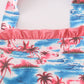 Beach Palm Print 2pc Girl Swimsuit