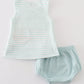 Blue Stripe Sailboat Boy Bloomer Set