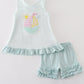 Blue Stripe Sailboat Girl Set