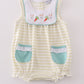 Easter Stripe Bunny Embroidery Girl Bubble