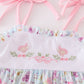 Butterfly Floral Embroidery Girl Set