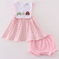 Pink Farm Embroidery Girl Bloomer Set