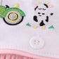 Pink Farm Embroidery Girl Bloomer Set