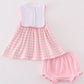 Pink Farm Embroidery Girl Bloomer Set