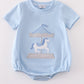 Blue Carousel Applique Boy Bubble