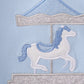 Blue Carousel Applique Boy Bubble