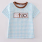 Blue Easter Cross Sheep Embroidery Boy Top