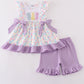 Purple Easter Bunny French Knot Girl Set