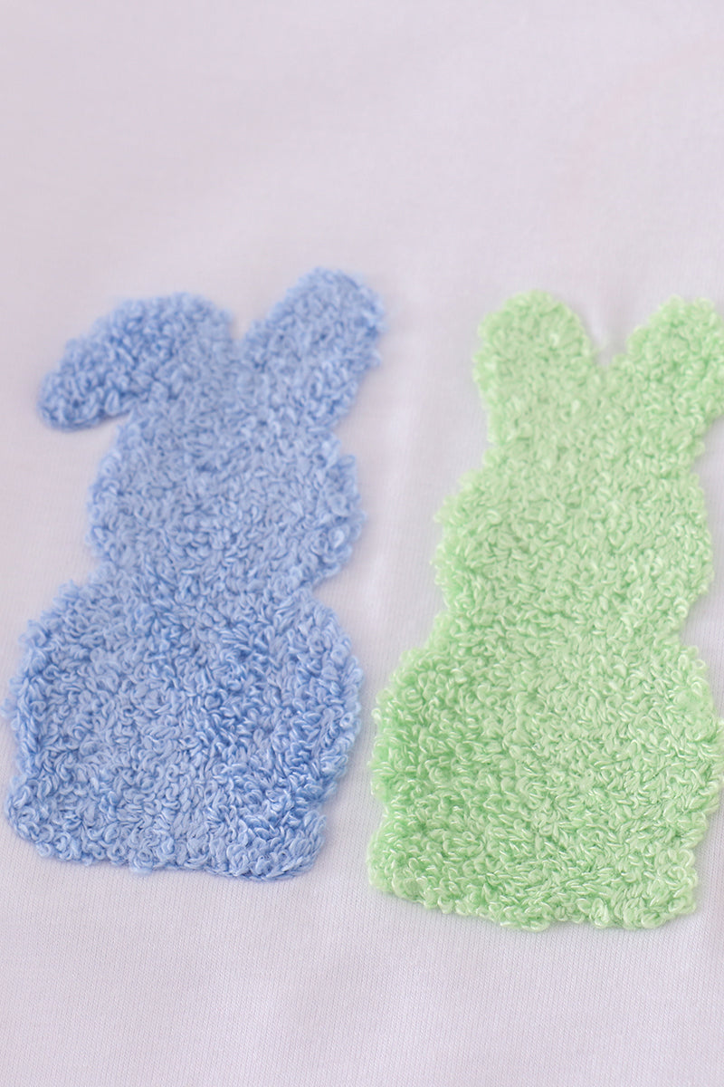 Green Easter Bunny French Knot Boy Set