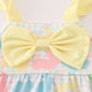 Easter Bunny Print Bow Girl Bubble