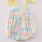 Easter Bunny Print Bow Girl Bubble