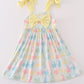 Easter Bunny Print Bow Girl Dress