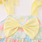 Easter Bunny Print Bow Girl Dress