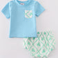 Blue St. Patrick's Clover Boy Bloomer Set