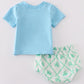 Blue St. Patrick's Clover Boy Bloomer Set