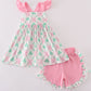 Green St. Patrick's Clover Print Girl Set