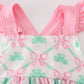 Green St. Patrick's Clover Print Girl Set