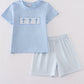 Blue Easter Cross Embroidery Boy Set