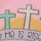 Pink Easter Cross He is Risen Applique Girl Set