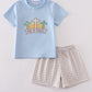 Blue Easter He is Risen Applique Boy Set