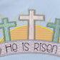 Blue Easter He is Risen Applique Boy Set