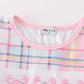 Pink Plaid Character Embroidery Girl Set