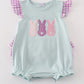 Blue Easter Bunny Applique Girl Bubble