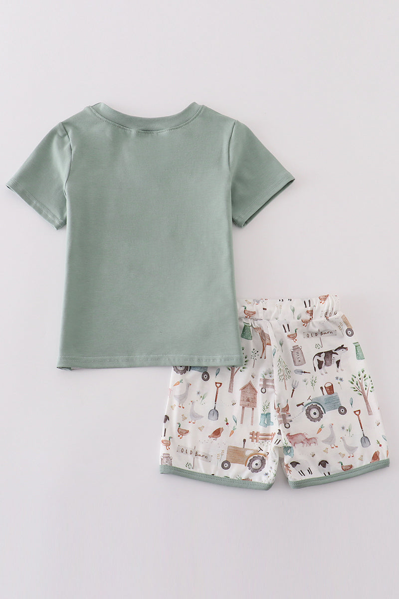 Sage Farm Print Boy Set