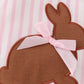 Pink Easter Bunny Applique Stripe Girl Bubble