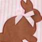 Pink Easter Bunny Applique Stripe Girl Set