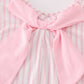 Pink Easter Bunny Applique Stripe Girl Set