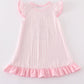 Pink Easter Bunny Applique Stripe Girl Dress