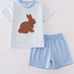 Blue Easter Bunny Applique Stripe Boy Set