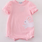 Pink Easter Bunny Applique Girl Bubble