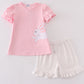 Pink Easter Bunny Applique Girl Set