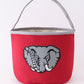 Maroon elephant print bucket