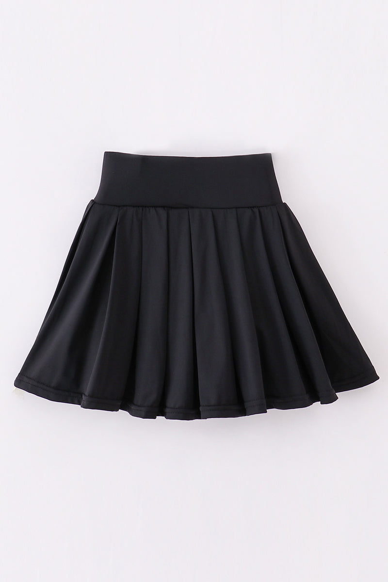 Black Pleats Active Mom & Me Skorts