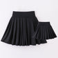 Black Pleats Active Mom & Me Skorts