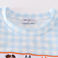 Blue Gingham Character Embroidery Boy Set