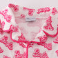 Hot Pink Barbie Embroidery Girl Pajama Set