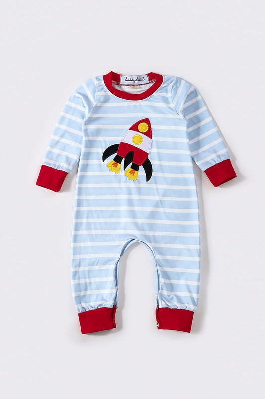 Red Rocket Applique Boy Romper