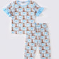 Blue Boots Print Girl Pajamas Set